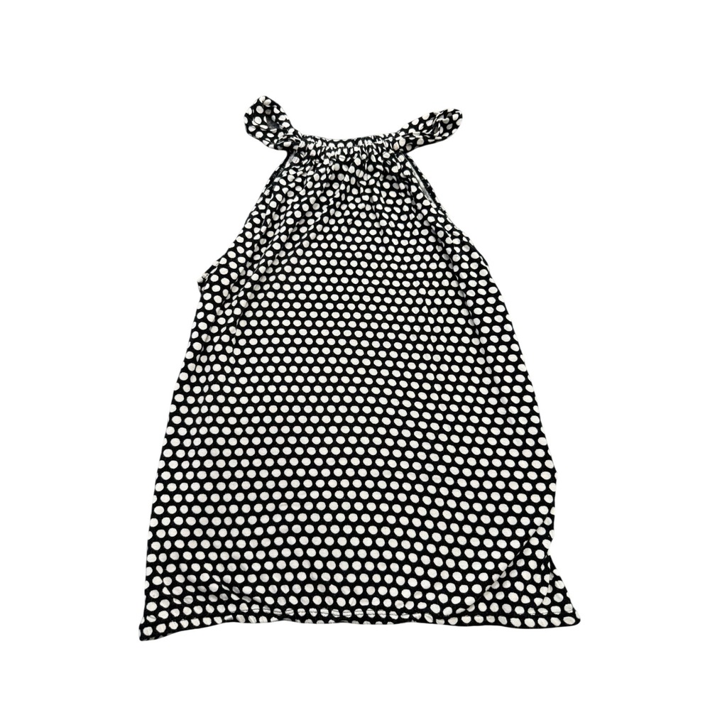 Max Studio Womens Small Black White Polka Dot Halter Top Sleeveless Blouse